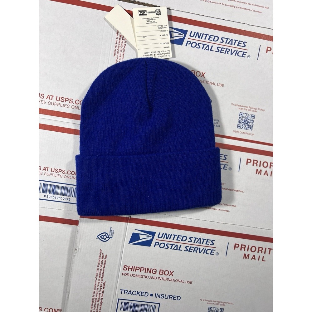 Vintage NWT Buffalo Bills NFL Authentic Knit Beanie Hat 90s Red Blue - Picture 2 of 2